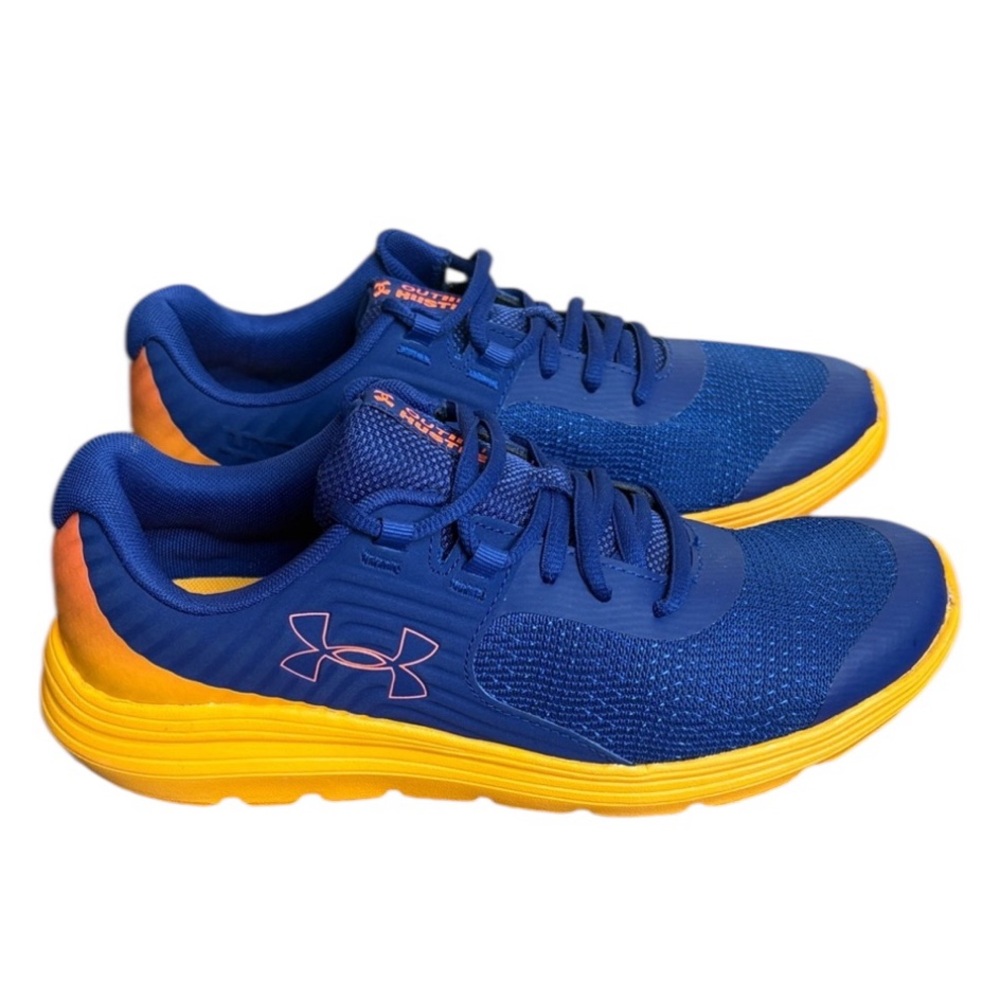 Under Armour OutHustle Sneakers Boys 6Y Blue/Orange Athletic Shoes